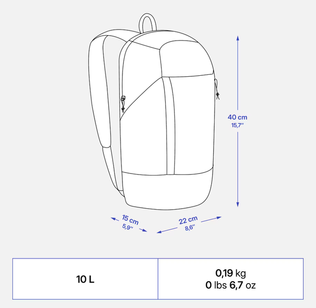 Туристичний Рюкзак QUECHUA Arpenaz 10л 40 х 22 х 15 см Червоний - зображення 4