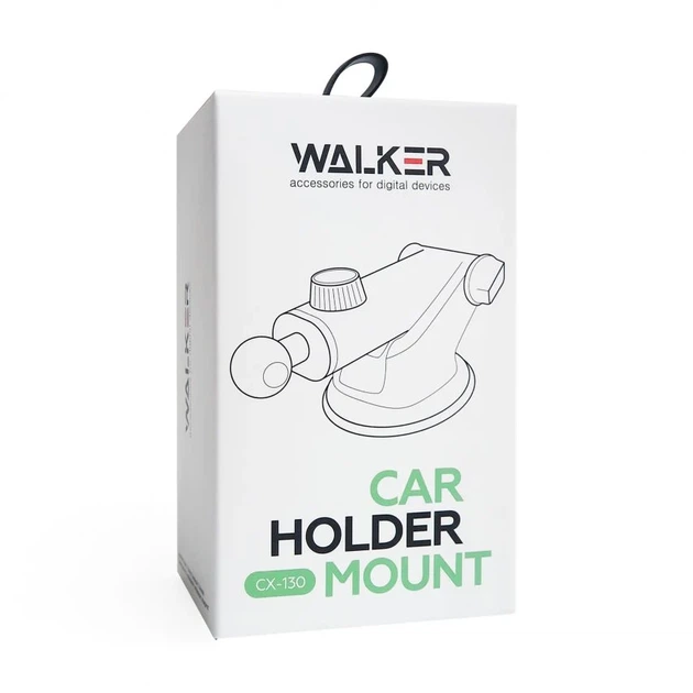 Автомобильный держатель WALKER CX-130 вакуумный черный пластик 24 см - Фото 7 Автомобильный держатель WALKER CX-130 вакуумный черный пластик 24 см - изображение 7