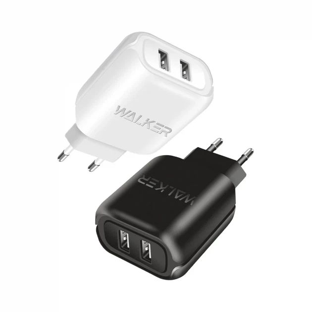 Сетевой зарядное устройство WALKER WH-27 2USB 2.1A пластик черный 67х47х25 мм - изображение 3