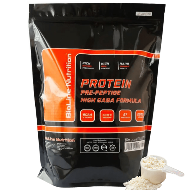 Протеїн для сушки та рельєфу BioLine Nutrition PRE-PEPTIDE HIGH GABA FORMULA 2 кг Персик і маракуя - Фото 1 Протеїн для сушки та рельєфу BioLine Nutrition PRE-PEPTIDE HIGH GABA FORMULA 2 кг Персик і маракуя - зображення 1