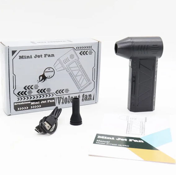 Аккумуляторная воздуходувка ZY7400 SE PRO портативный турбофен 5000 mAh с зарядкой USB скорость воздуха 39 5 м с для очистки сушки и охлаждения черная - Фото 13 Аккумуляторная воздуходувка ZY7400 SE PRO портативный турбофен 5000 mAh с зарядкой USB скорость воздуха 39 5 м с для очистки сушки и охлаждения черная - изображение 13