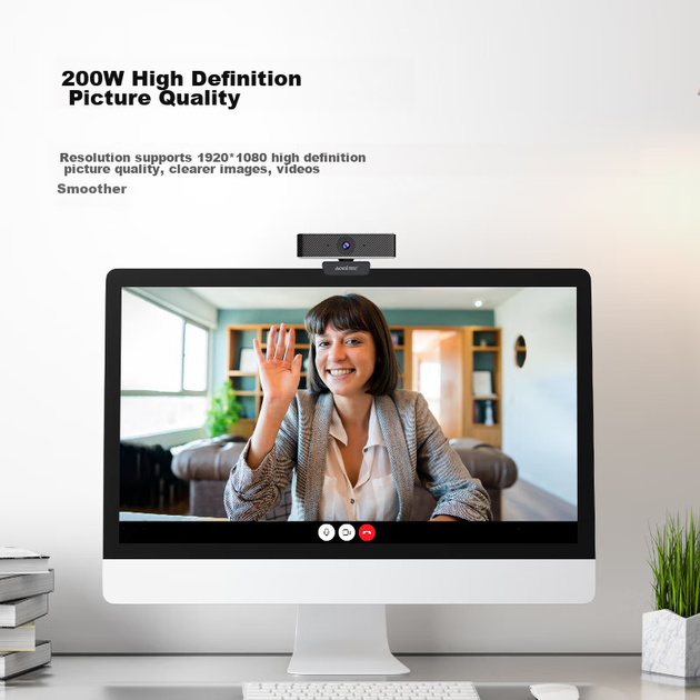 Веб-камера Aoni C16 1080p FullHD USB Black C16 - изображение 3