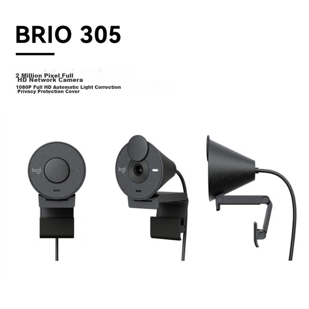 Веб-камера Logitech Brio 305 Full HD 1080p Type-C - Фото 5 Веб-камера Logitech Brio 305 Full HD 1080p Type-C - изображение 5
