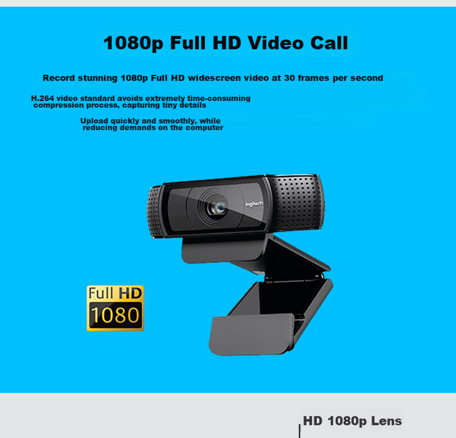 Веб-камера Logitech C920e FullHD 1080p Black - зображення 5