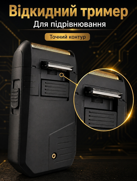 Сеточная электробритва с выдвижным триммером и USB-зарядкой для влажного и сухого бритья 60 мин работы - изображение 6
