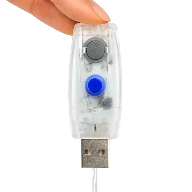 Гирлянда роса 2500LED 100м с пультом USB разноцветная для новогодней елки - изображение 6