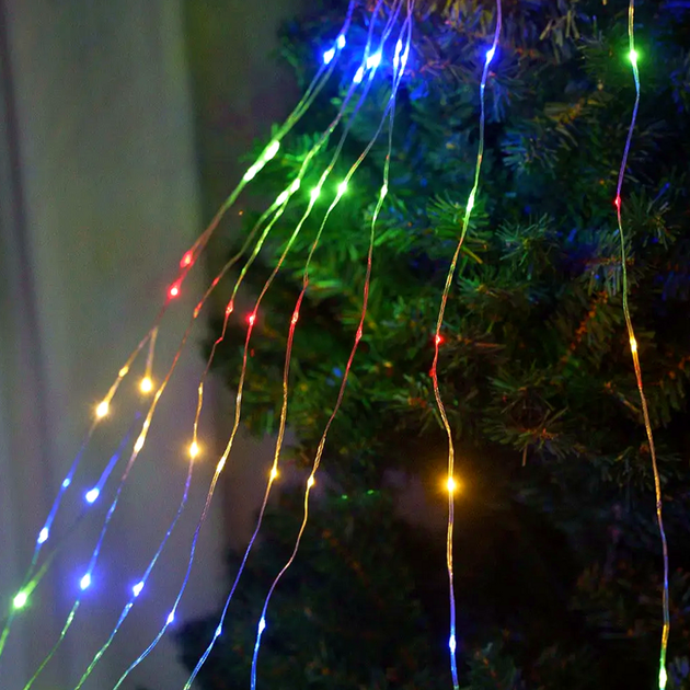 Гирлянда Конский хвост 2,5 м 20 нитей 500 LED RGB для украшения елки от сети - изображение 7