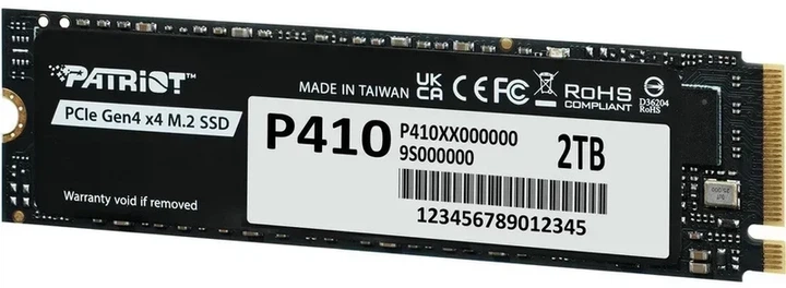 Накопичувач Patriot P410 2TB NVMe PCIe4 M.2 2280 (P410P2TBM28H) - изображение 3