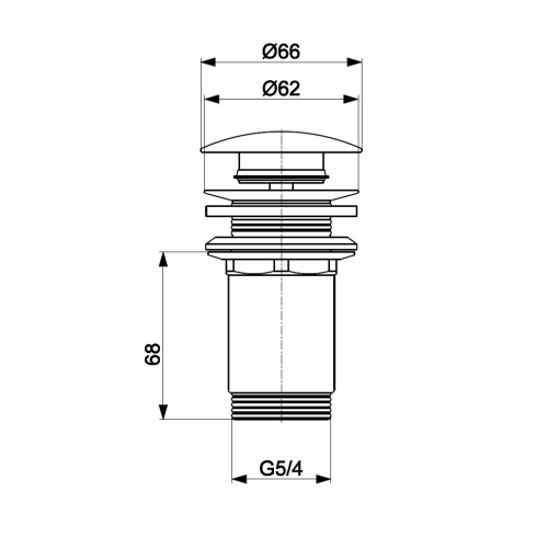 Донный клапан KFA Armatura 1 1/4" для раковины, хром (660-253-00) - Фото 2 Донный клапан KFA Armatura 1 1/4" для раковины, хром (660-253-00) - изображение 2