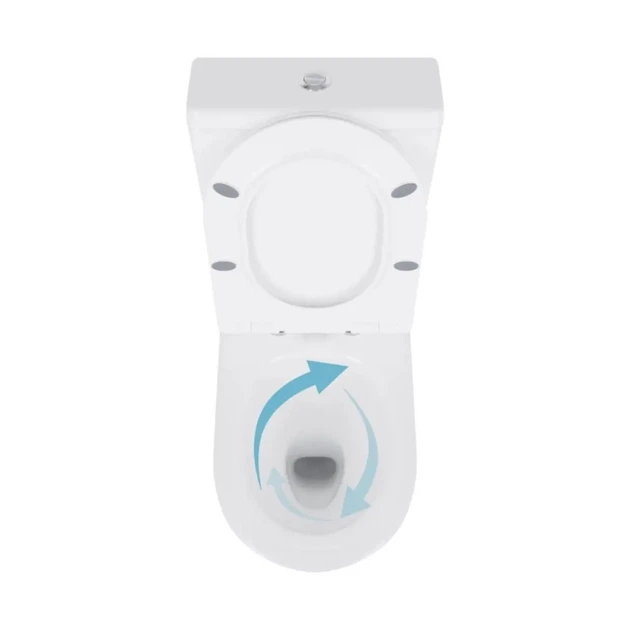 Унитаз компакт Qtap Swan Eco 640х360 овальный, с сиденьем, белый глянцевый (QTSWA27W48748) - изображение 3