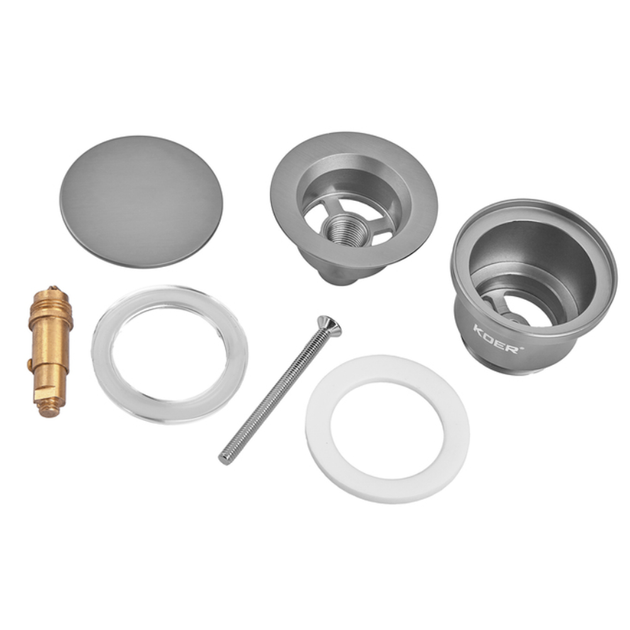 Донный клапан Koer PW-11-07 1 1/4'' Сlick-Сlack для умывальника, графит (KR5793) - изображение 4