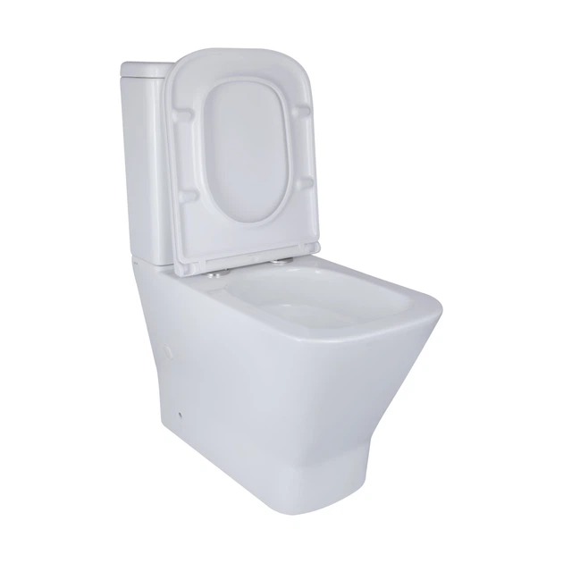 Унитаз компакт Q-tap Cardinal 620x365 прямоугольный, с сиденьем, белый (QT04222168AUQ3W) - изображение 3