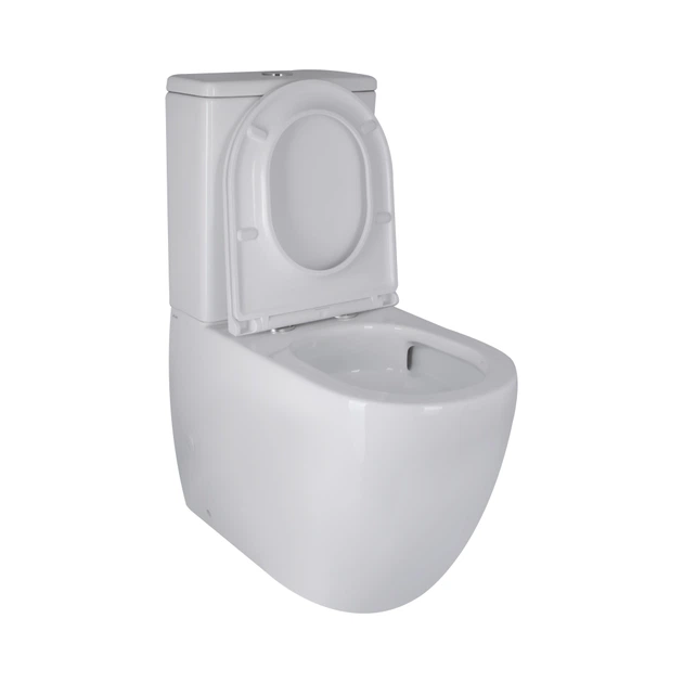 Унитаз компакт Q-tap Robin 630x390 овальный, с сиденьем, белый (QT13222128AUQ1W) - изображение 4