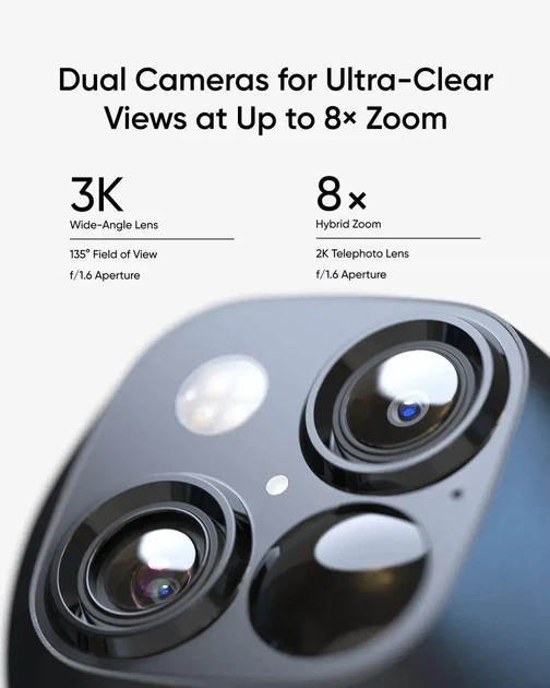 Уличная IP камера с солнечной панелью Eufy SoloCam S340 Dual 3K, 2880x1620 - изображение 2