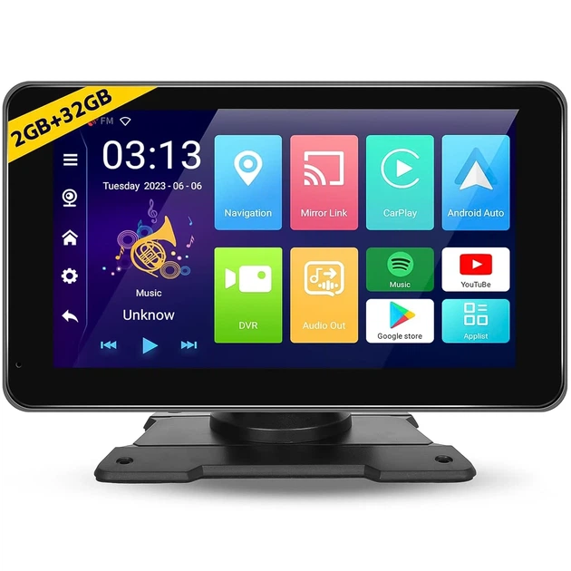 Автомобильный монитор Podofo A3429 7" сенсорный с CarPlay Android Auto черный - изображение 13
