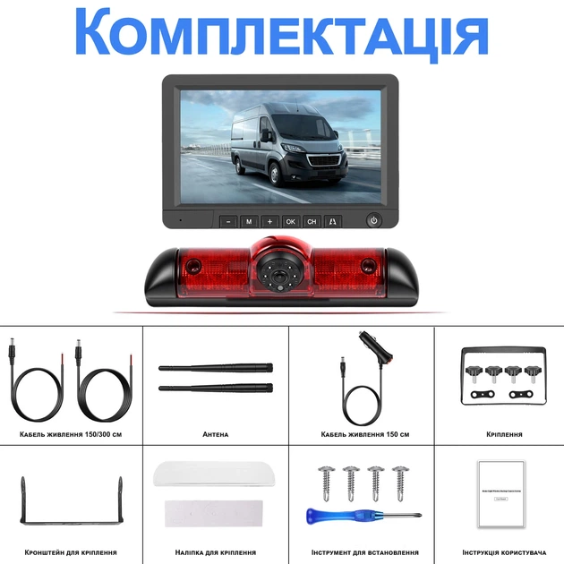 Беспроводная камера заднего вида с монитором 7" Podofo A4500 для FIAT Ducato Peugeot Boxer Citroen Jumper черная - Фото 17 Беспроводная камера заднего вида с монитором 7" Podofo A4500 для FIAT Ducato Peugeot Boxer Citroen Jumper черная - изображение 17