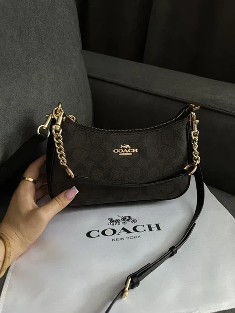 Сумка Coach Teri Shoulder Bag, коуч, коач біла - зображення 2
