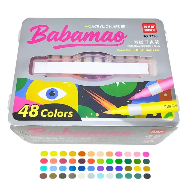 Маркер универсальный акриловый Acrylic Marker набор 48 шт 3320-48 в пластиковом футляре - Фото 1 Маркер универсальный акриловый Acrylic Marker набор 48 шт 3320-48 в пластиковом футляре - изображение 1