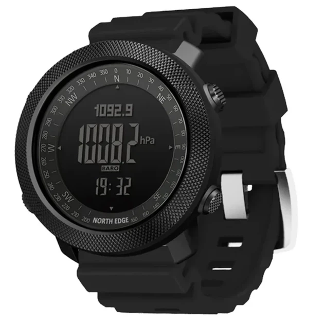 Ремешок для часовников 24 мм каучуковый черный North Edge Black 22,5 см - изображение 2
