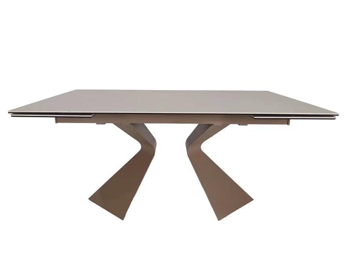 Стіл розкладний LAURA CERAMIC 160(240)x90 см загартоване скло + кераміка бежевий матовий - зображення 3