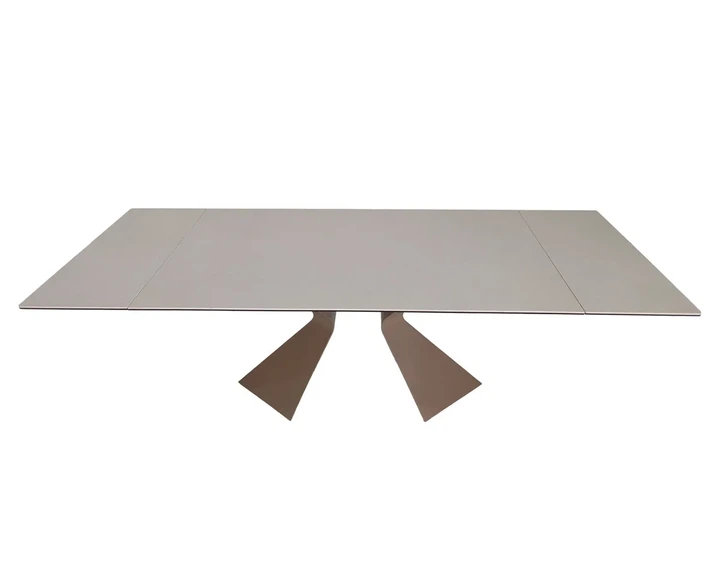 Стіл розкладний LAURA CERAMIC 160(240)x90 см загартоване скло + кераміка бежевий матовий - зображення 5