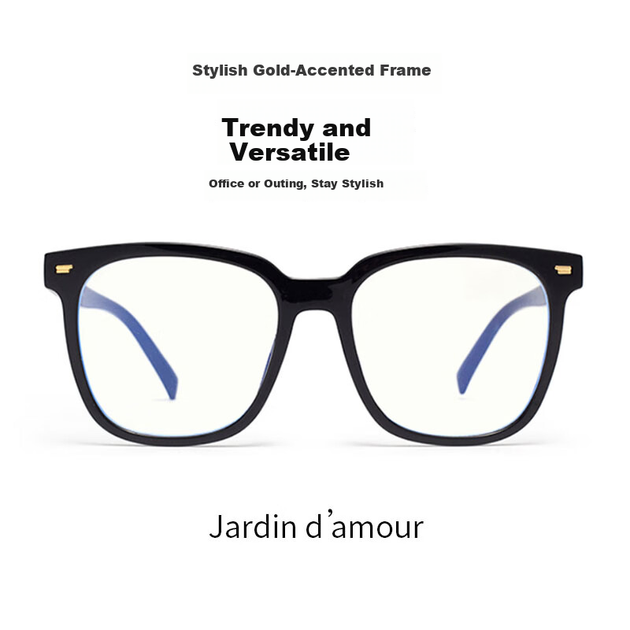 Очки Jardin d'amour с защитой от синего света в ультралегкой большой оправе, для работы за компьютером, оправа черная - изображение 2