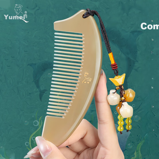 Гребень Yumeiren из натурального рога яка в футляре - Фото 5 Гребень Yumeiren из натурального рога яка в футляре - изображение 5