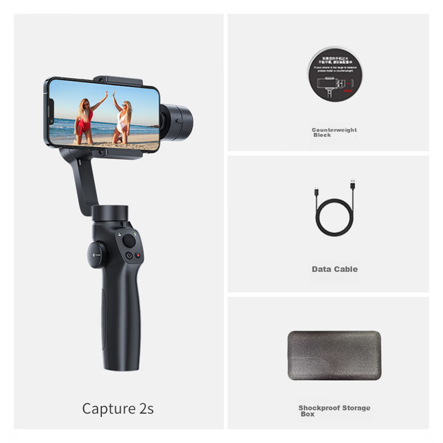 Стабилизатор для смартфонов FUNSNAP Capture 2S, ручной гироскоп с трехосевой системой стабилизации, профессиональная панорамно-наклонная головка для плавных снимков и съемки сверху. - изображение 9