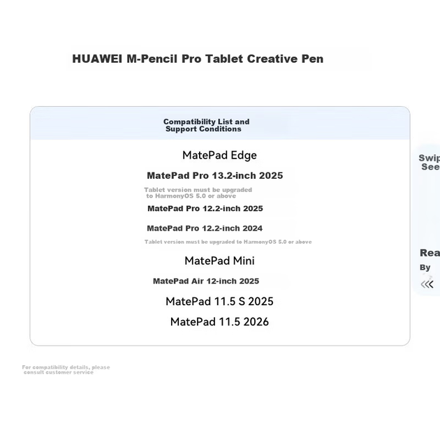 Стилус HUAWEI M-Pencil Pro для планшета з NearLink, білосніжний - зображення 4