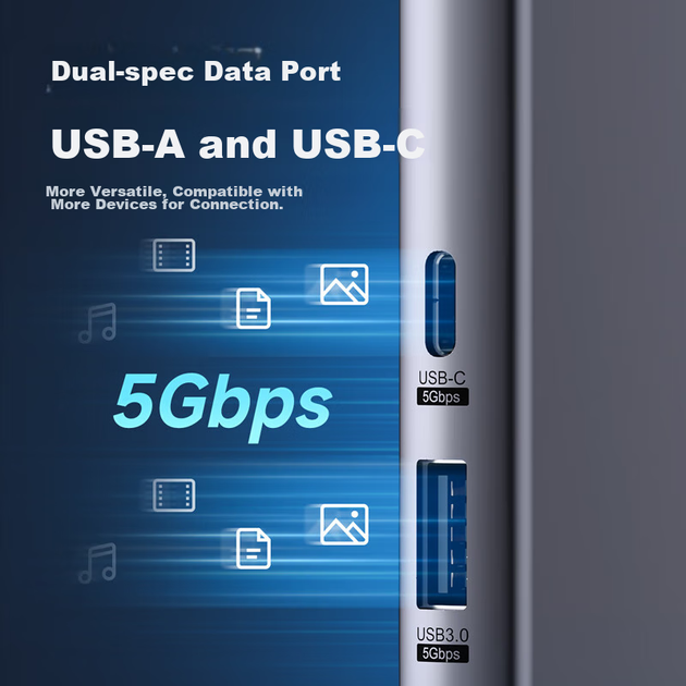 Док-станція розширення цифрового дисплея Hagibis з екраном, конвертер USB-C, адаптер Ethernet, конвертер Type-C на HDMI, сумісний з комп'ютерами Apple Mac, адаптер Thunderbolt 4 - зображення 10