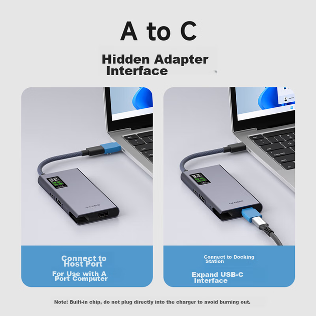 Док-станція розширення цифрового дисплея Hagibis з екраном, конвертер USB-C, адаптер Ethernet, конвертер Type-C на HDMI, сумісний з комп'ютерами Apple Mac, адаптер Thunderbolt 4 - зображення 11