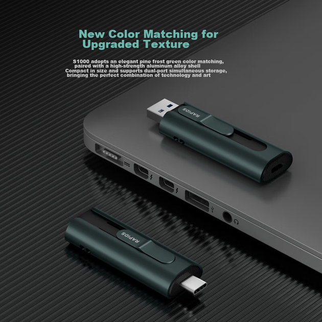 Твердотільний флеш-накопичувач HIKVISION 512 ГБ USB 3.2/Type-C із двома інтерфейсами для телефону, USB-накопичувач S1000, швидкість читання 1080 МБ/с, сумісний з Apple iPhone та комп'ютером, USB-накопичувач великої ємності подвійного призначення - изображение 10