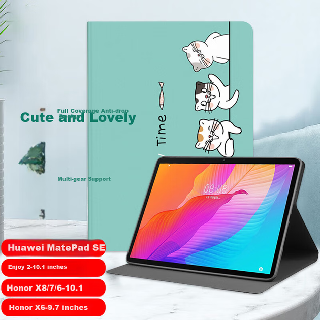 Чохол для планшета Huawei Enjoy Tablet 2/MatePad SE/Honor Pad 7/6/X8/X6 10.1 Jiangming Happy Cat - зображення 4