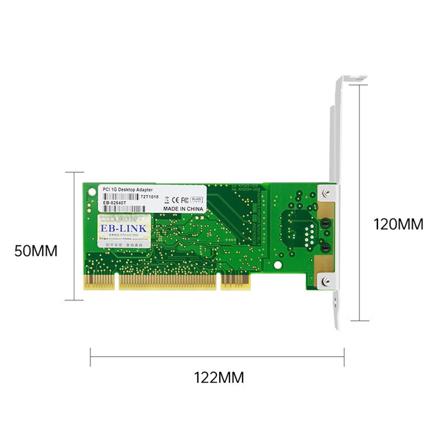 Сетевая карта EB-LINK Intel 82540 Chip PCI Gigabit, 8390MT Desktop, один сетевой порт без диска, встроенная проводная сетевая карта для домашнего использования со скоростью 1000 Мбит/с. - изображение 5