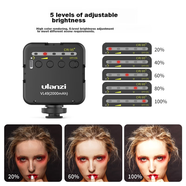 Комплект Ulanzi VL49 Fill Light + штатив MT-08, мини-светодиодный софтбокс для фотосъемки на смартфон, аксессуар для горячего башмака зеркальных фотокамер, подсветка для селфи. - Фото 7 Комплект Ulanzi VL49 Fill Light + штатив MT-08, мини-светодиодный софтбокс для фотосъемки на смартфон, аксессуар для горячего башмака зеркальных фотокамер, подсветка для селфи. - изображение 7