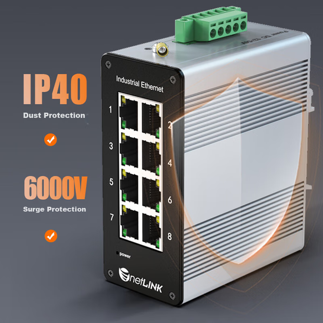 Промышленный коммутатор NetLINK, 8-портовый промышленный коммутатор Ethernet 100 Мбит/с, крепление на DIN-рейку/монтаж, блок питания в комплект не входит, HTB-6000 - Фото 5 Промышленный коммутатор NetLINK, 8-портовый промышленный коммутатор Ethernet 100 Мбит/с, крепление на DIN-рейку/монтаж, блок питания в комплект не входит, HTB-6000 - изображение 5