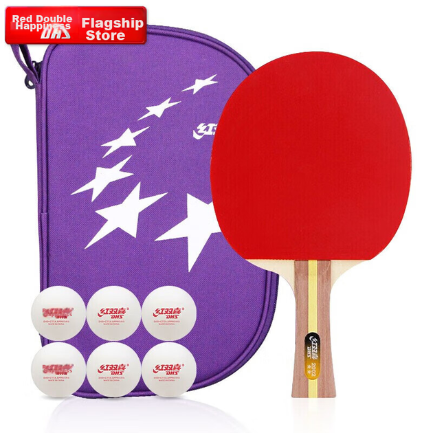 Ракетка для настільного тенісу DHS H2002 2 зірки з чохлом та м'ячами, хват перо - зображення 4