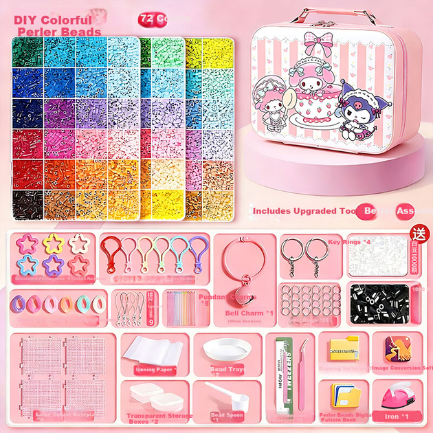 Набір Guanchao Perler Beads для творчості, 72 кольори, 3D-вироби, для дітей 7-14 років - Фото 5 Набір Guanchao Perler Beads для творчості, 72 кольори, 3D-вироби, для дітей 7-14 років - зображення 5