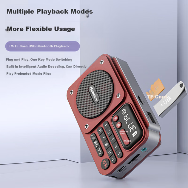 Радиоприемник Newmine N123 Bluetooth Blue - Фото 6 Радиоприемник Newmine N123 Bluetooth Blue - изображение 6