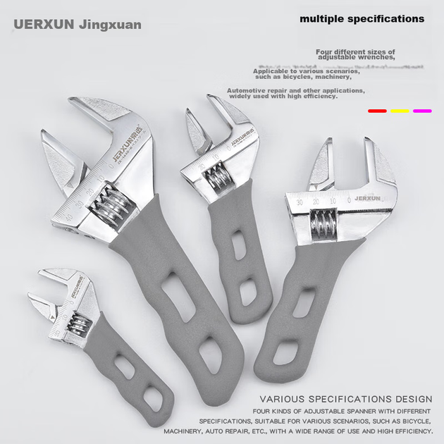 Розвідний ключ JERXUN, мініатюрна коротка ручка, широкий отвір, багатофункціональний, розвідний ключ, сантехнічні плоскогубці, розвідний ключ - зображення 6