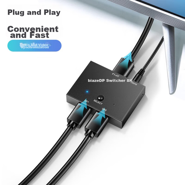 Переключатель BIAZE DisplayPort 1.4 двунаправленный с поддержкой 8K 60 Гц - изображение 10