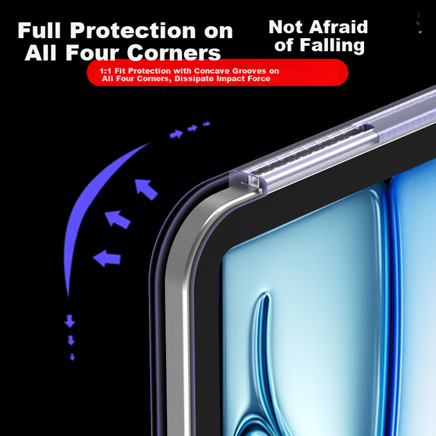Чохол для iPad Air 4/5/6/7 11 дюймів (2020-2025) силіконовий ударостійкий зі складаною підставкою, лавандово-сірий - Фото 7 Чохол для iPad Air 4/5/6/7 11 дюймів (2020-2025) силіконовий ударостійкий зі складаною підставкою, лавандово-сірий - зображення 7