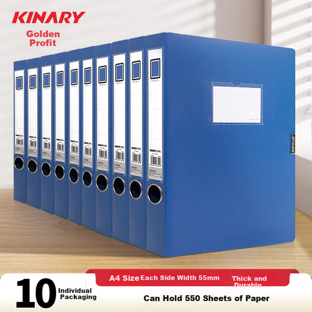 Короби Jindeli TD055-10 архівні для документів А4 пластикові, 55 мм, 10 шт, сині - зображення 4