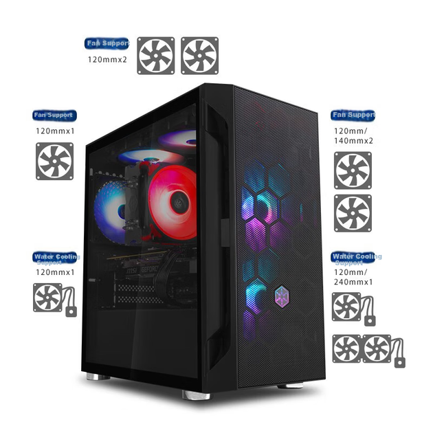 Мини-корпус SilverStone Fala H1 M, черный, для плат MATX, с поддержкой водяного охлаждения 240 мм, вентилятором 120 мм, длинными видеокартами и стеклянной боковой панелью - Фото 5 Мини-корпус SilverStone Fala H1 M, черный, для плат MATX, с поддержкой водяного охлаждения 240 мм, вентилятором 120 мм, длинными видеокартами и стеклянной боковой панелью - изображение 5
