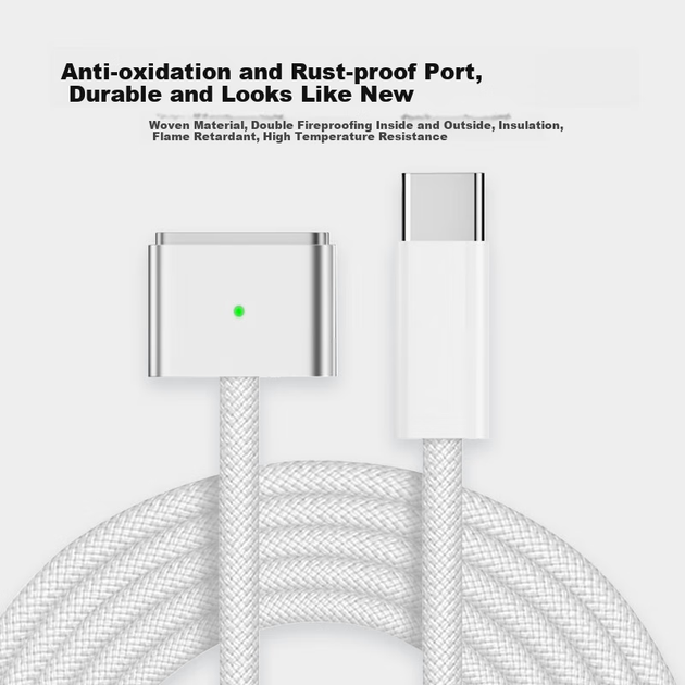Зарядное устройство Youpin для MacBook Pro A2442/A2681 с кабелем Type-C - MagSafe 3 - Фото 7 Зарядное устройство Youpin для MacBook Pro A2442/A2681 с кабелем Type-C - MagSafe 3 - изображение 7