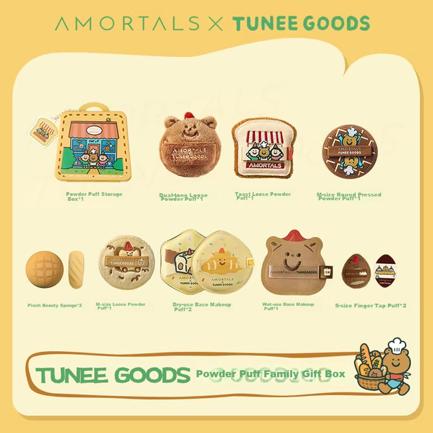 Спонжі для макіяжу AMORTALS x TUNEEGOODS у формі міні-булочок, з підставкою, не липнуть - зображення 8