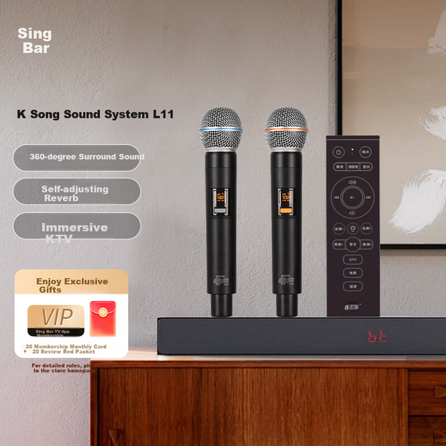 Караоке-система Changba L11 с беспроводным микрофоном и Bluetooth-колонкой, для дома - изображение 4
