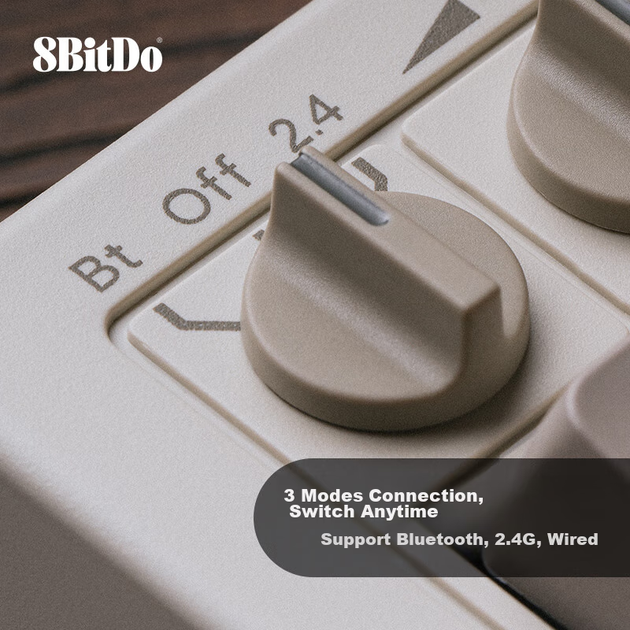 Механическая клавиатура 8BitDo Retro87 M, 87 клавиш, классический ретро-дизайн, беспроводное использование для игр и офисных задач, трехрежимное подключение Bluetooth и проводное подключение, совместимость с ПК и Android. - изображение 6