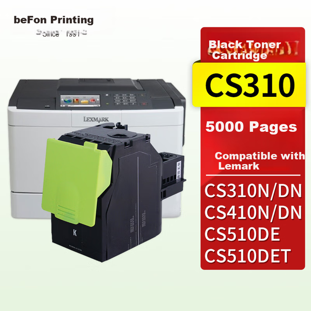 Тонер-картридж Befon для Lexmark (70C8H) CS310n/CS410dn/CS510de с чипом Black - изображение 5