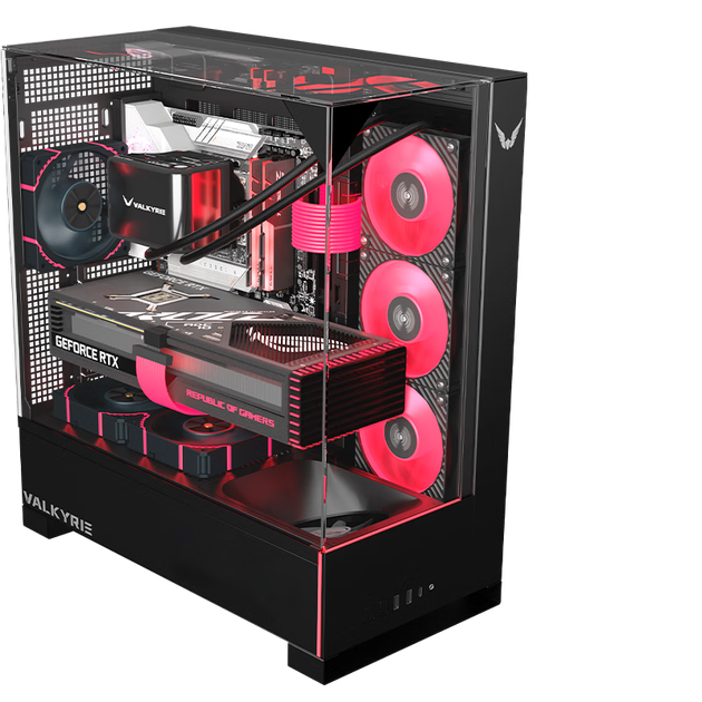 Корпус VALKYRIE VK03TOU Lite ATX с тремя стеклянными панелями и поддержкой СЖО 360 мм, черный - изображение 4